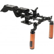 Camvate Shoulder Rig With Qr Baseplate, Lens Support & Dual Leather Handgrips