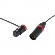 Cable Techniques Low-profile Right-angle Xlr Female To Straight Xlr Male Interconnect Cable (red Ring/cap, 12