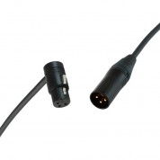 Cable Techniques Low-profile Right-angle Xlr Female To Straight Xlr Male Stage & Studio Mic Cable (black Ring/cap, 15')