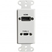 Comprehensive Hdmi And Usb Type-c Pigtail Wall Plate (white)