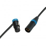 Cable Techniques Low-profile Right-angle Xlr Female To Straight Xlr Male Stage & Studio Mic Cable (blue Ring/cap, 6')