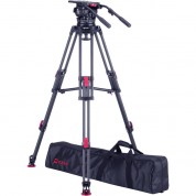 Ozen Agile 25m Fluid Head With 150mm Two-stage Carbon Fiber Legs, Mid-level Spreader & Case