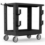 Luxor Heavy-duty Industrial Cart With One Flat Shelf And One Tub Shelf (32 X 18