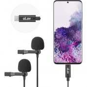 Movo Photo Ulav-duo Dual Digital Omnidirectional Lavalier Microphone With Usb Type-c Connector