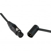 Cable Techniques Straight Xlr Female To Low-profile Right-angle Xlr Male Premium Quad Cable (black Cap, 10')