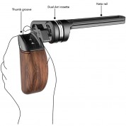 Niceyrig Wooden Handle With Arri Rosette Mount And Nato Rail Adapter (left Side)