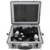 Portabrace Hard Case With Divider Kit For Panasonic Ag-cx350 Camcorder (silver Platinum)