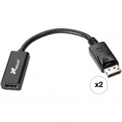 Xcellon Displayport To Hdmi 4k Active Adapter Cable (2-pack)