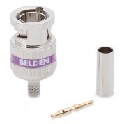 Belden 12 Ghz Purple Band Mini Rg59 Bnc 3-piece Crimp Connector (1 Piece)