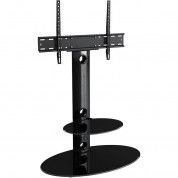 Avf Group Lugano Oval Pedestal Tv Stand (black With Black Glass)