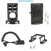 Camvate Idx P-v2 V-mount Battery Plate With D-tap Cable/hub & 15mm Rod Mount