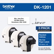 Brother Dk1201 Die-cut Standard Address Label (white, 400 Labels, 1.1 X 3.5