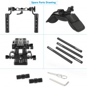 Camvate Shoulder Mount Rig With Dual Handgrips, Qr Plate & 15mm Lws Rod System