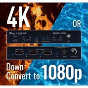 Key Digital 1x2 4k Hdmi Distribution Amplifier With Audio De-embedding/down Conversion