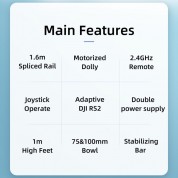 Came-tv Remote-controlled Slider For Dji Rs2 Gimbal With 5.2' Track