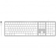 Macally Ultra-slim Usb Wired Keyboard With 2 Usb Ports (mac)