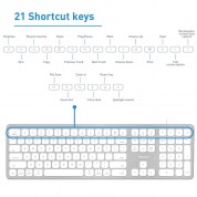 Macally Ultra-slim Usb Wired Keyboard With 2 Usb Ports (mac)