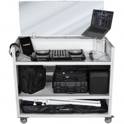 Odyssey Majestic Portable Dj Booth With Flat Screen Monitor Cabinet (55