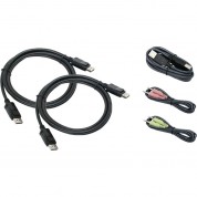 Iogear Dual View Kvm Displayport, Audio, Usb Cable Set (taa Compliant)