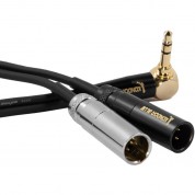 Kondor Blue 3.5mm Stereo To Dual Mini-xlr Audio Splitter (right Angle)