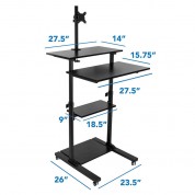 Mount-it! Rolling Computer Workstation With Monitor Mount (black)