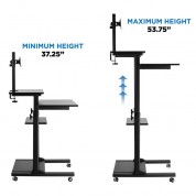 Mount-it! Rolling Computer Workstation With Monitor Mount (black)