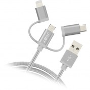 Joby 3-in-1 Charge & Sync Cable (3.9', Space Grey)