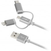 Joby 3-in-1 Charge & Sync Cable (3.9', Space Grey)