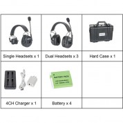 Came-tv Kuminik8 Full-duplex Wireless Dect Intercom System With 1 Single-ear Headset & 3 Dual-ear Headsets (1.78 To 1.93 Ghz, Us)