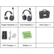 Came-tv Kuminik8 Full-duplex Wireless Dect Intercom System With 3 Single-ear Headsets & 1 Dual-ear Headset (1.78 To 1.93 Ghz, Us)