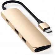 Satechi Usb Type-c 4-in-1 Slim Multi-port Adapter (gold)