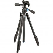 Slik Pro Al-324-3wfc Aluminum 4-section Tripod With Arca-type 3-way Pan-tilt Head