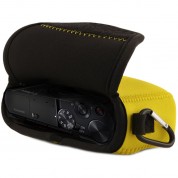 Megagear Ultralight Neoprene Camera Case With Carabiner For Panasonic Lumix Dmc-lx10k (yellow)