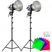 Gvm Led Video Soft Light (daylight-balanced) Ls-p80s Led 2-light Kit With Filters