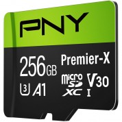 Pny 256gb Premier-x Uhs-i Microsdxc Memory Card With Sd Adapter