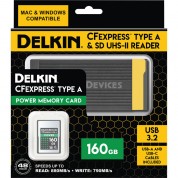 Delkin Devices 160gb Power Cfexpress Type A Memory Card & Reader Bundle