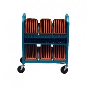 Bretford Cube Transport Cart With Caddies (90° Ac Outlets, Topaz)