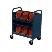 Bretford Cube Transport Cart With Caddies (90° Ac Outlets, Topaz)