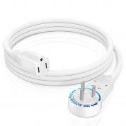 Maximm Cable 360° Rotating Flat Plug 14 Awg Extension Cord (3', White)