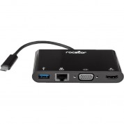 Rocstor Premium Usb Type-c To Hdmi, Vga, Gbe & Usb Multiport Adapter