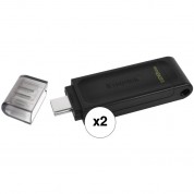 Kingston 128gb Datatraveler 70 Usb 3.2 Gen 1 Type-c Flash Drive (2-pack)