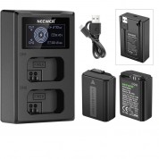 Neewer Dual Usb Charger With Lcd & 2 Np-fw50 1100mah Batteries