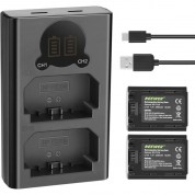 Neewer Dual Usb Battery Charger With Led Display And 2 Np-fz100 Batteries