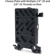 Andycine Multi-output V-mount Battery Plate With Adjustable 15mm Lws Rod Bracket