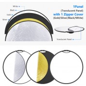 Neewer 5-in-1 Portable Collapsible Round Multi-disc Reflector (31.5