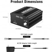 Neewer 48v Phantom Power Supply With 3-pin Xlr Audio Cable