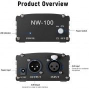 Neewer 48v Phantom Power Supply With 3-pin Xlr Audio Cable