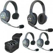 Eartec Ultralite 4-person Full-duplex Wireless Intercom With 3 Single-ear & 1 Dual-ear Headsets (1.9 Ghz, Eu)