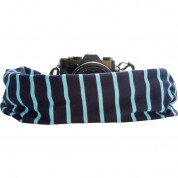 Capturing Couture Scarf Camera Strap (navy Aqua Stripe)