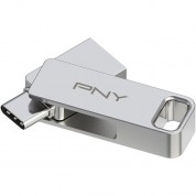 Pny 256gb Duo Link Usb-a And C 3.2 Gen 1 Flash Drive (silver)